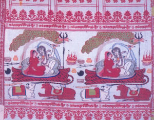 Siva-Parvati Woven Namavali Shawl